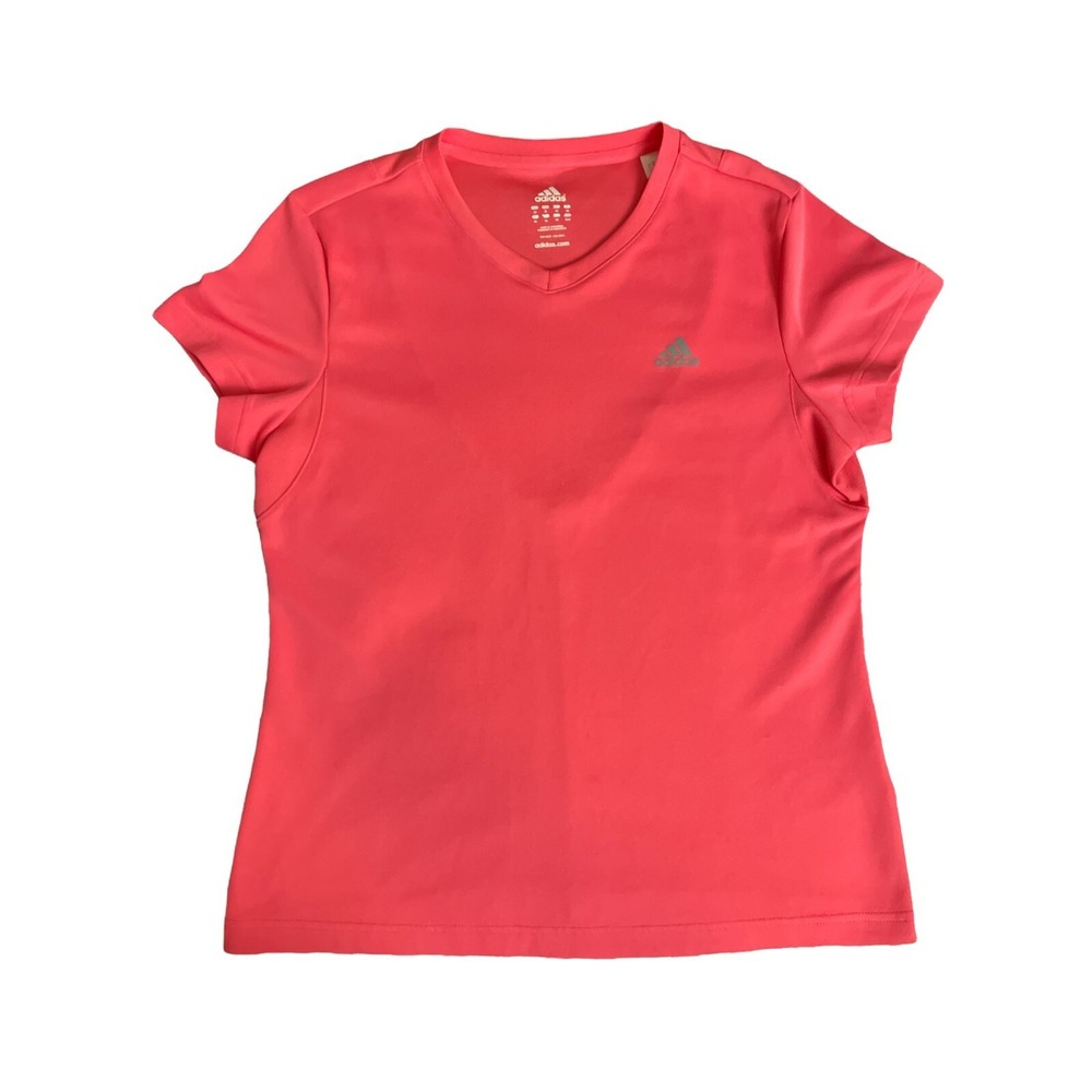 Adidas Women's Short Sleeve Active Shirt Reflective Stripes on Back Size Medium